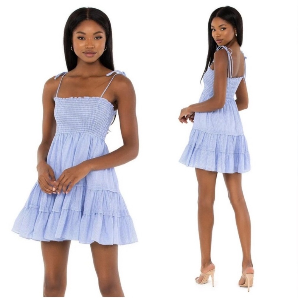 Rays for Days Emma Blue Striped Mini Dress M